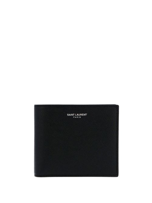 east/west saint laurent paris wallet with coin purse in grain de poudre embossed leather SAINT LAURENT | 396303BTY0N1000